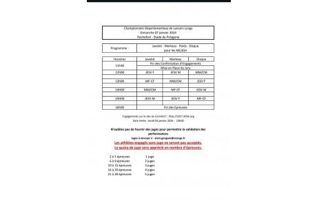 championnat départementaux de lancer 